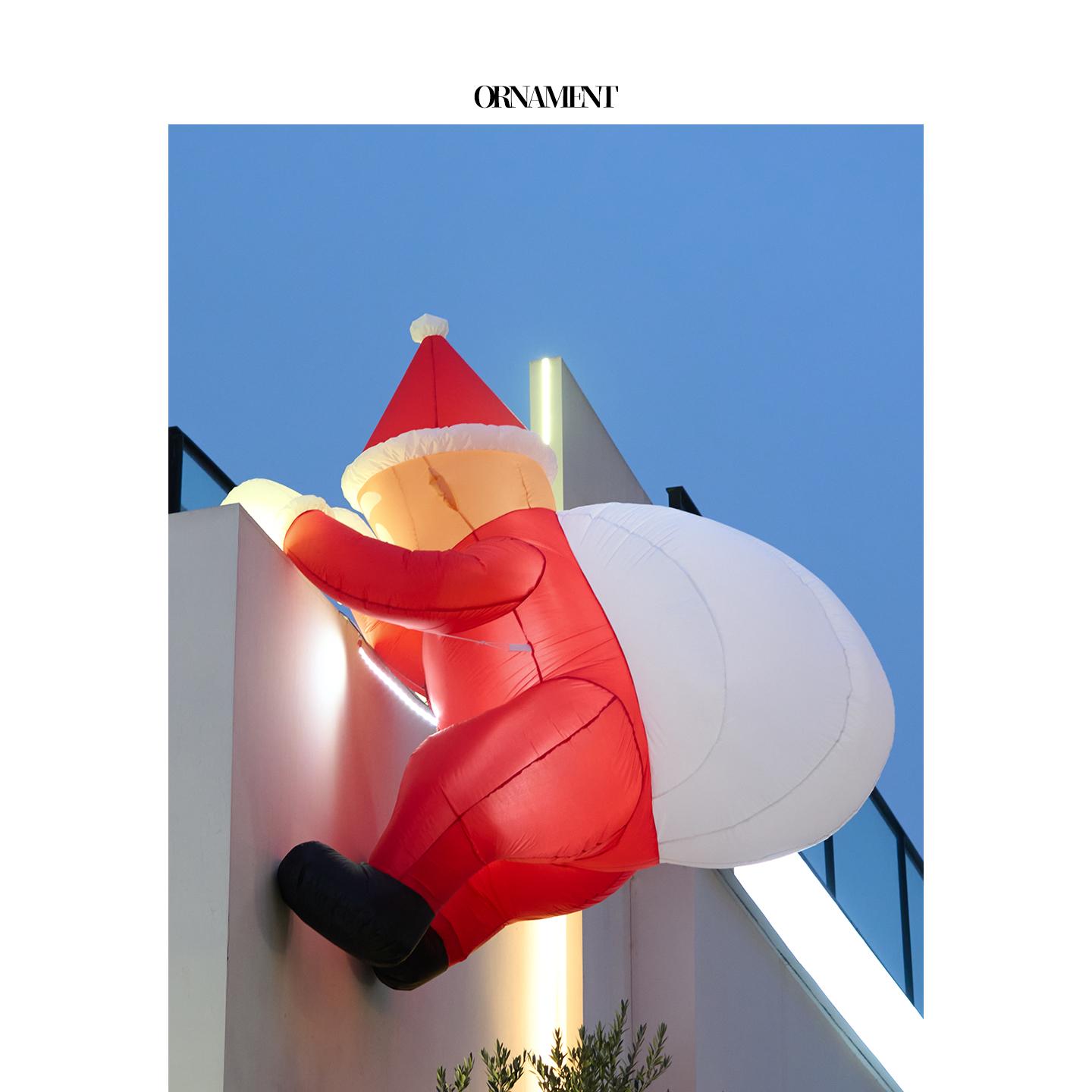 성탄절 앉아있는산타인형 사람크기 야외 장식 에어벌룬 대형 포토존 산타클로스 - 상세 이미지 3