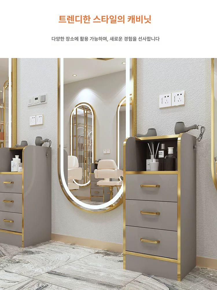 협탁 서랍장 정리함 거치대 드라이기 미용실 수납장 캐비넷 정리대 - 상세 이미지 2