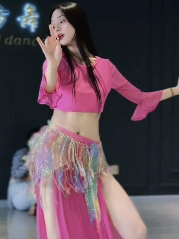 벨리댄스 의상 밸리 벨리 댄스복 공연복 상의 드레스 세트 - 상품 이미지