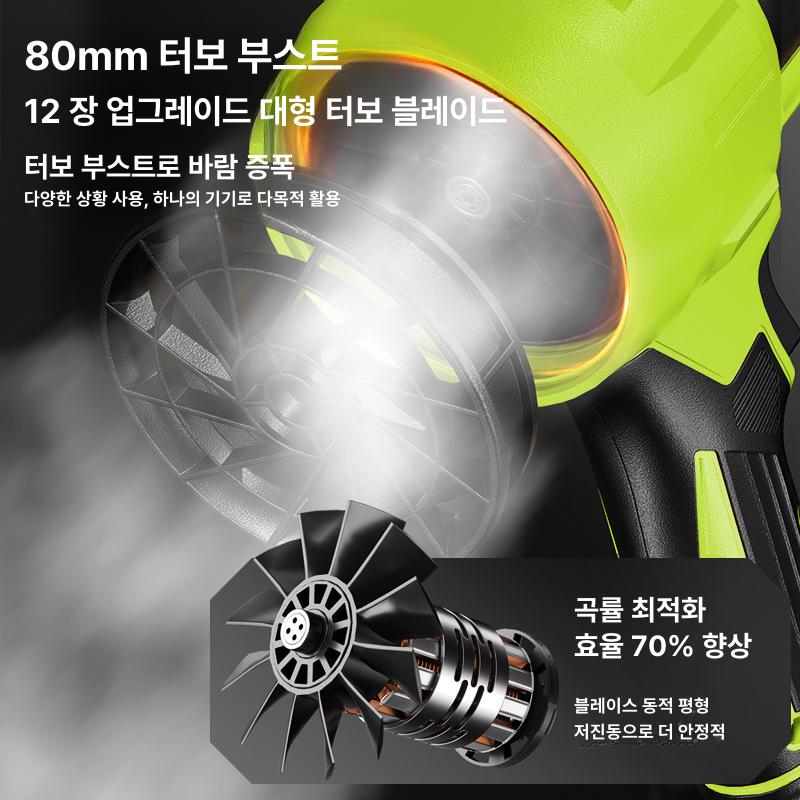 무브러시 터보팬 강력 송풍기 산업용 강풍 헤어라인 플라스틱 케이스 5칸 배터리 1개 충전기 1개 700g - 상세 이미지 4