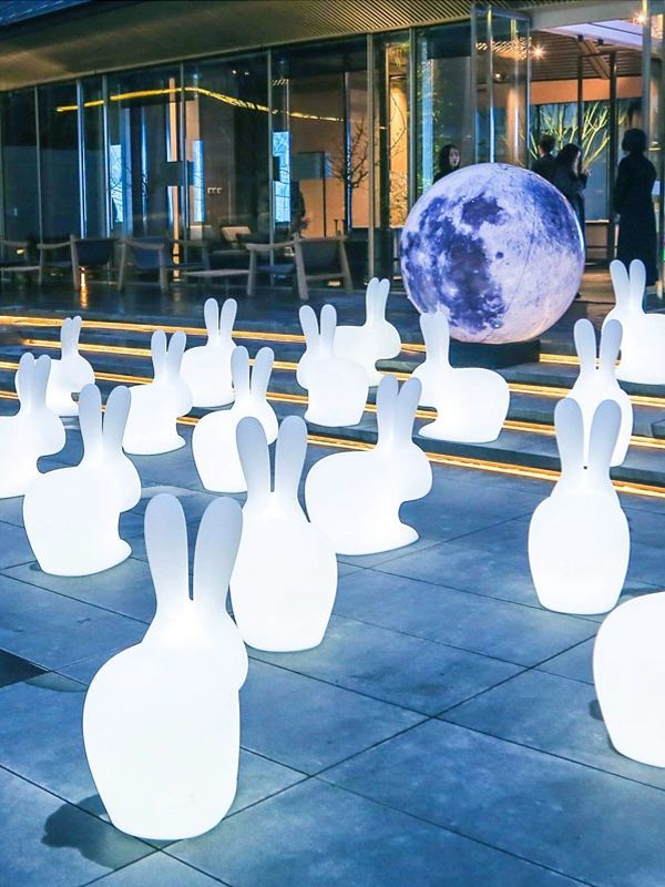 LED 토끼의자 카페 장식 태양광 램프 사이즈 달토끼 소품 광효율 야간조명 와트 - 상세 이미지 3