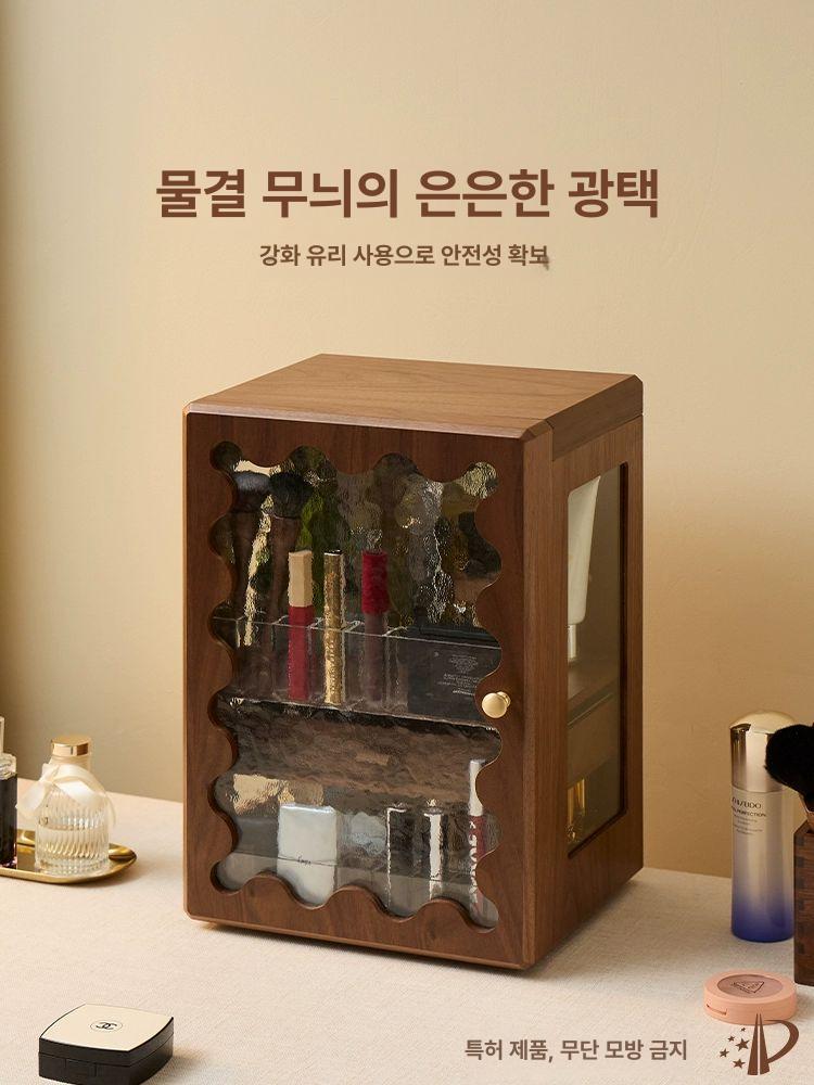 화장품 상자 원목 서랍 립스틱 선반 수납 수납박스 오일 정리함 빈티지 정리대 보관 - 상세 이미지 3