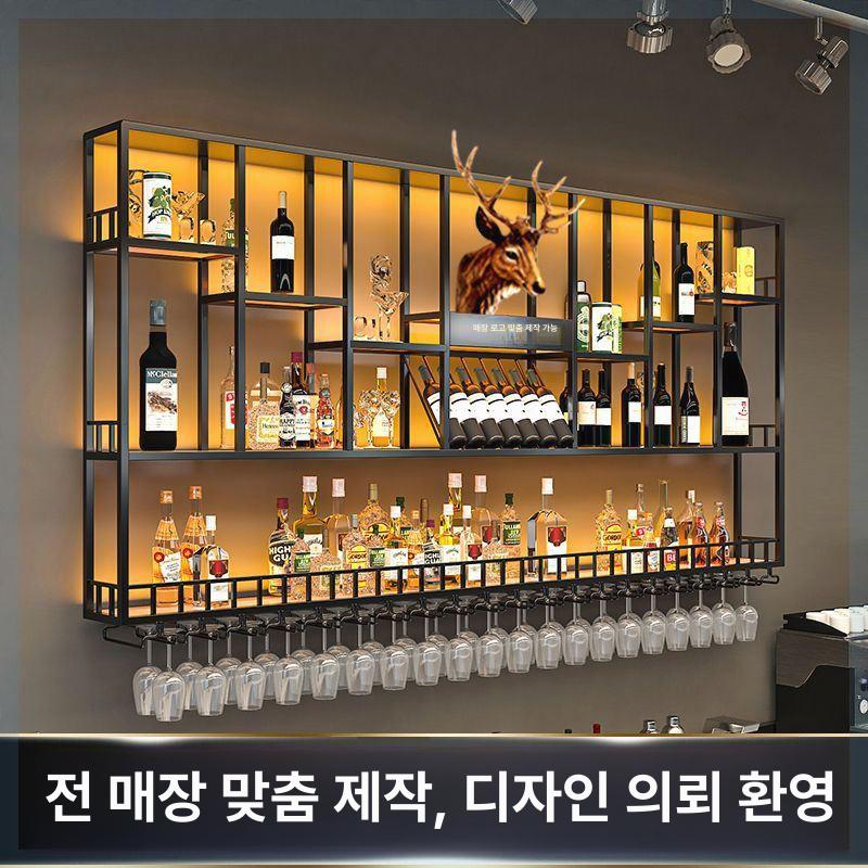 와인랙 선반 벽걸이 홈바 걸이 위스키 진열장 벽선반 홀더 인테리어 랙 주방 원목 진열대 - 상세 이미지 3