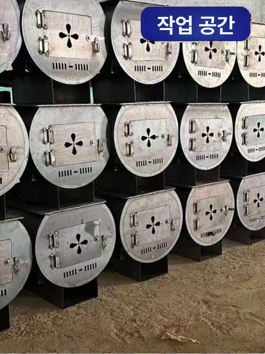 무쇠 주물화목난로 나무 연통 장작 불멍 원통형 야외 하향식 난방 거꾸로타는난로 - 상세 이미지 2
