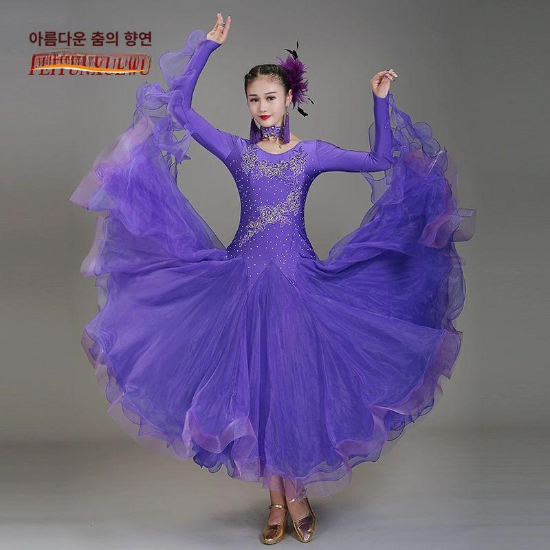 사교 댄스 왈츠 드레스 왈츠복 기장 무용 공연의상 사교댄스 모던댄스복 스포츠댄스 스포츠 - 상세 이미지 3