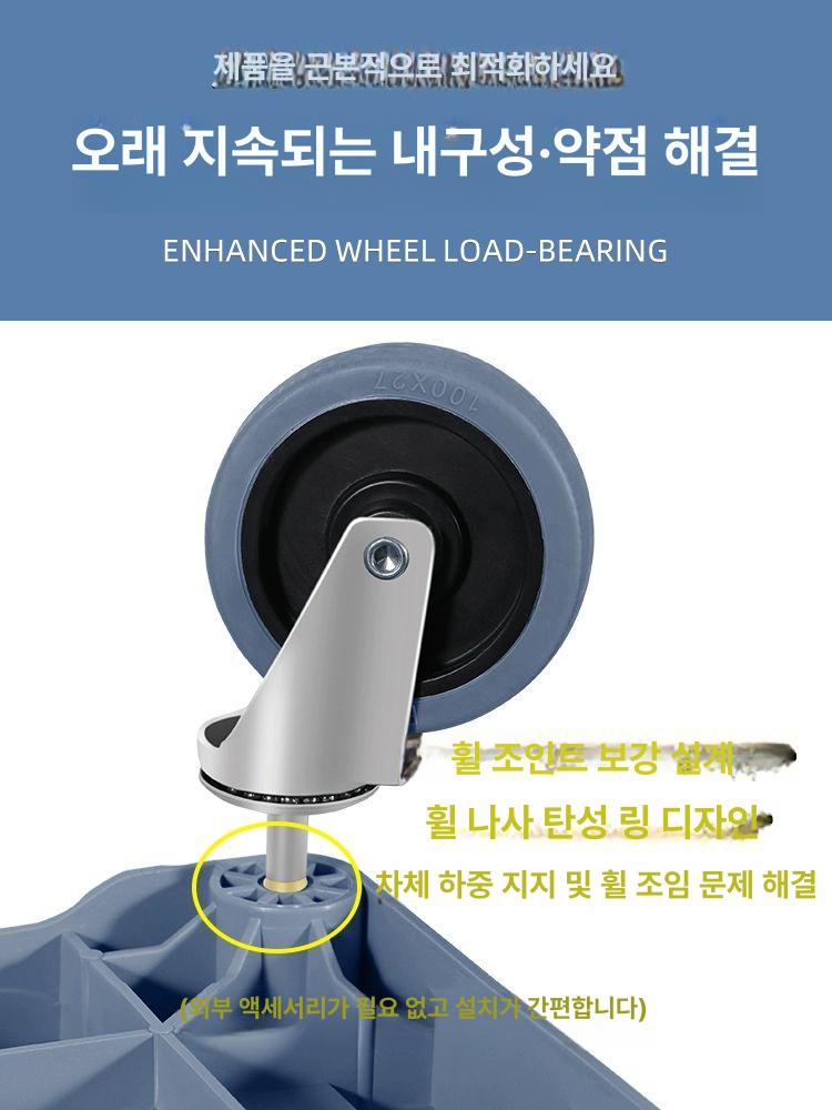 퇴식카트 이동식 플라스틱 음식물 트레이 식당 트롤리 다용도 주방 바구니 운반 - 상세 이미지 3