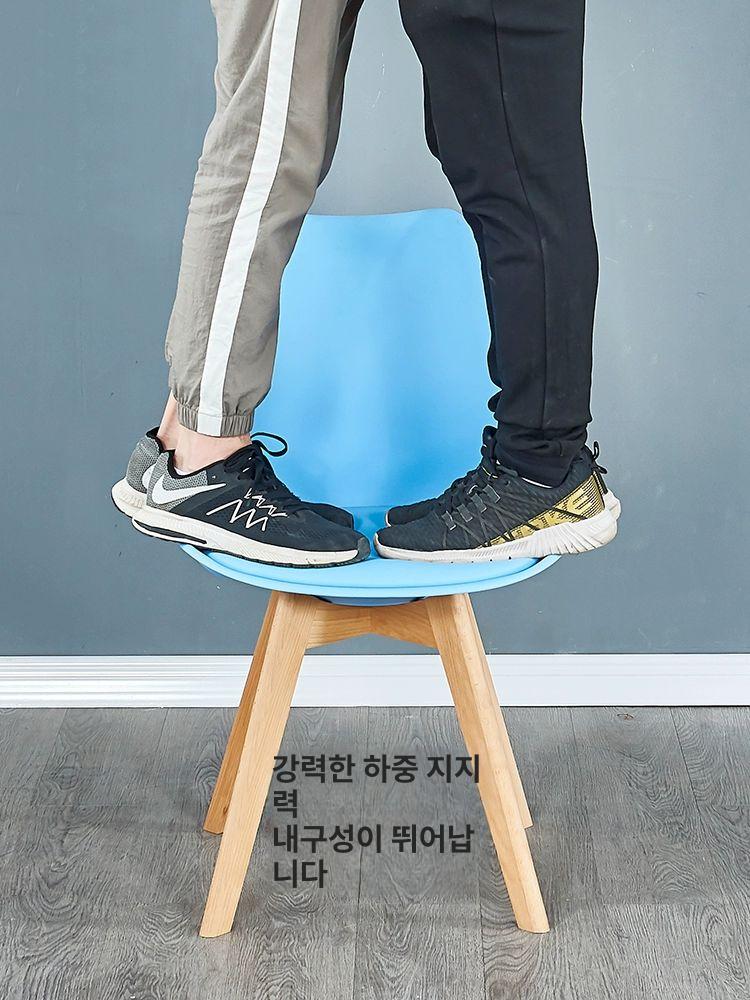 패브릭 튤립체어 흰색 도장 거실 안락 아크릴 회전의자 식탁 홈카페 방석 회전형 - 상세 이미지 4