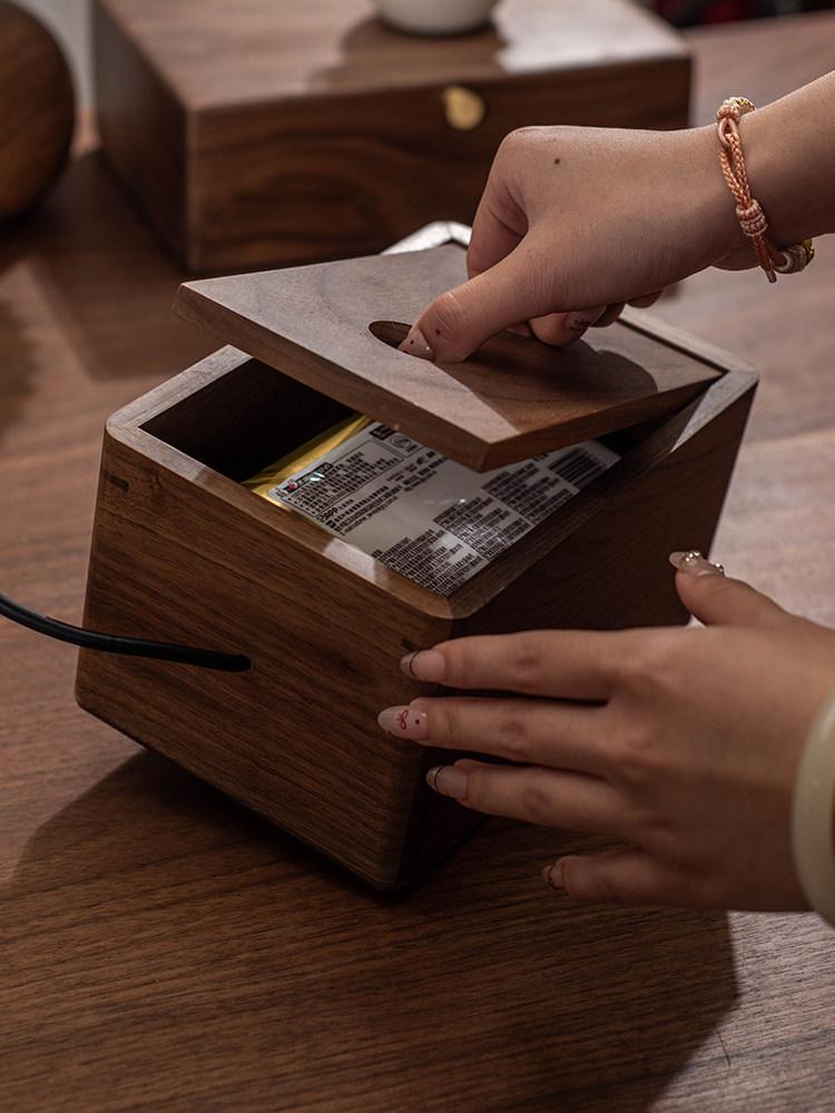 원목 케이스 티슈 인테리어 디스펜서 디자인 우드 휴지케이스 보관함 휴지 수납 각티슈커버 - 상세 이미지 3