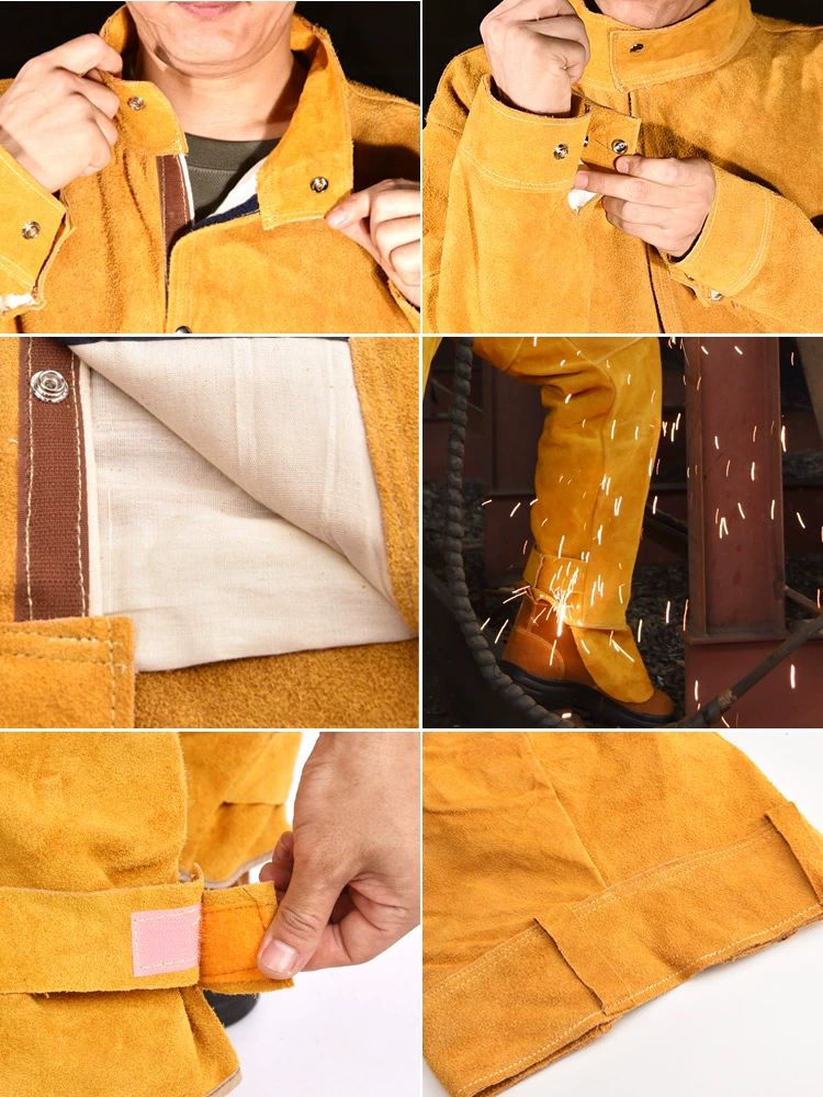 용접복 안전 소가죽 난연 상품 보호구 작업용 단열 안전복 - 상세 이미지 5