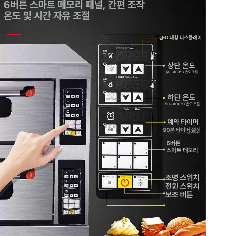 회전식 피자오븐 업소용 대형 전기식 화덕 제빵기 바비큐 그릴 가정용 스테인리스 - 상세 이미지 2