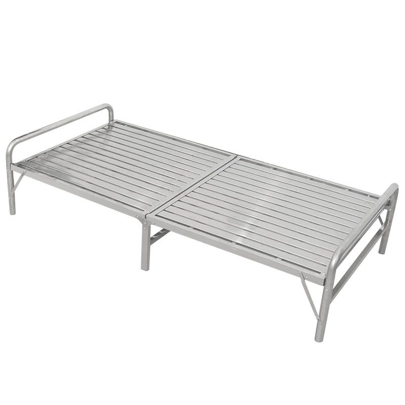 철제 알루미늄 침대프레임 조립식 원룸 197x150cm 저상형 슈퍼싱글 기숙사 스테인레스 - 상품 이미지