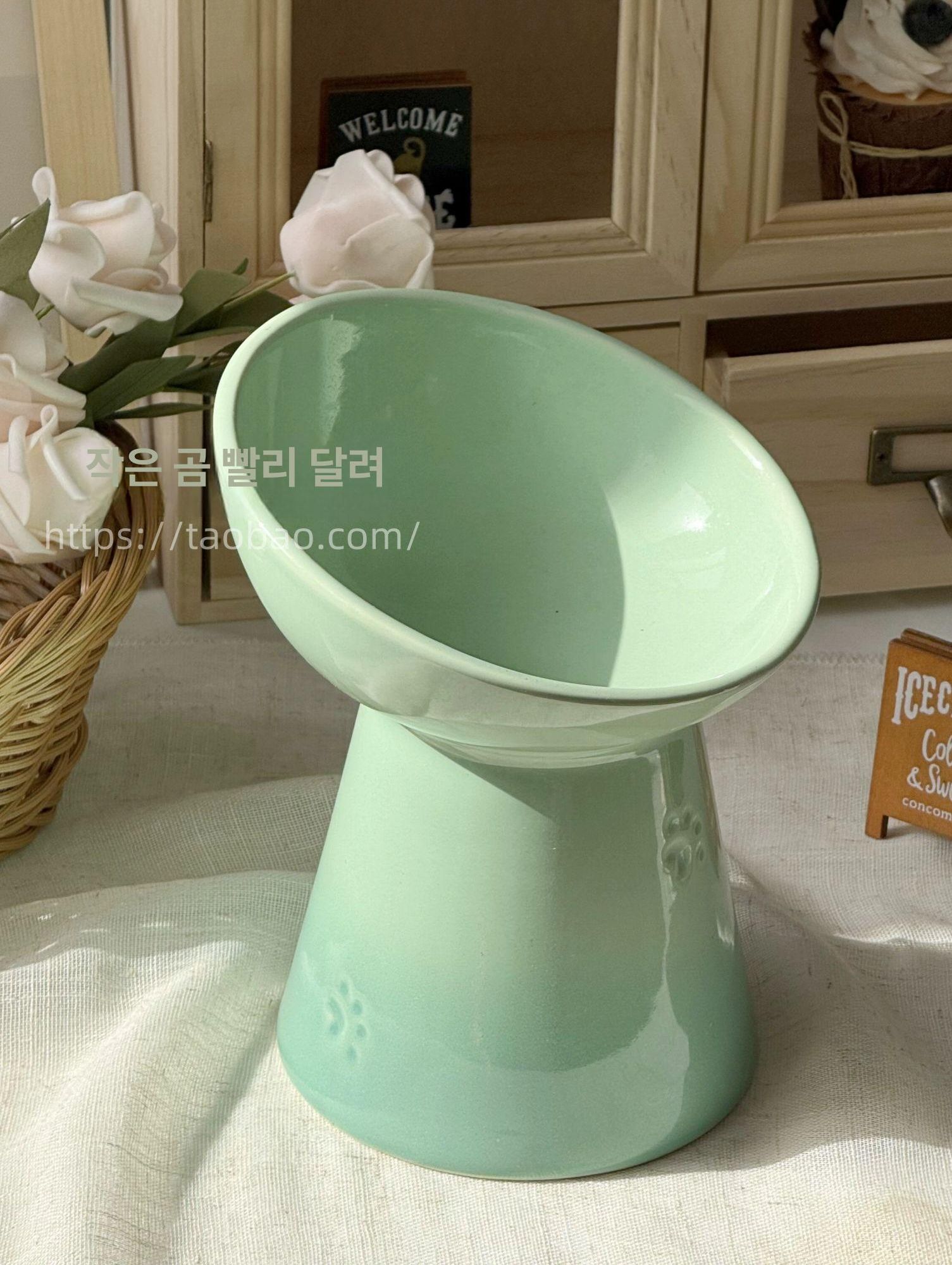 하이스탠드 강아지식기 도자기 펫볼 고양이 반려견 그릇 경사 펫보울 반려묘 급식기 - 상세 이미지 3