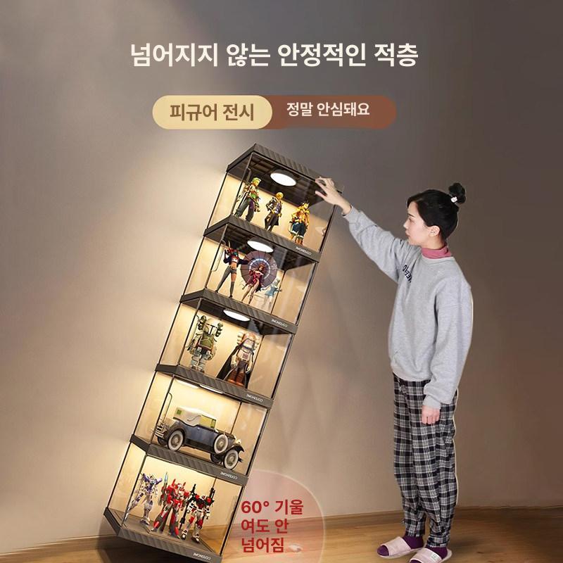 진열장 아크릴 투명 전시 조명 대형 인형 케이스 장식장 디스플레이 보관함 박스 수납함 - 상세 이미지 5