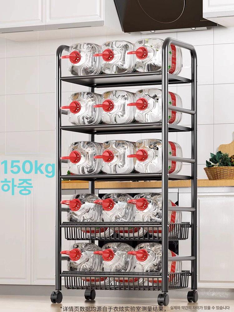 철제 트롤리 슬라이딩 주방 바퀴 랙 세탁실틈새수납장 거치대 이동 진열대 층 보관함 - 상세 이미지 4