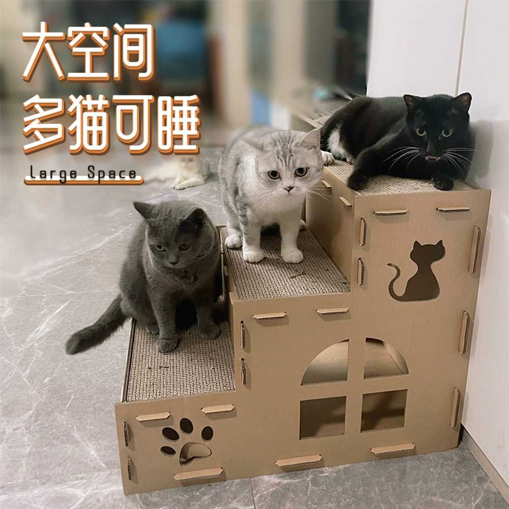 캣 타워 반려묘 동굴 간편 고양이박스집 펫하우스 급식소 고양이집 길고양이 상자 - 상세 이미지 2