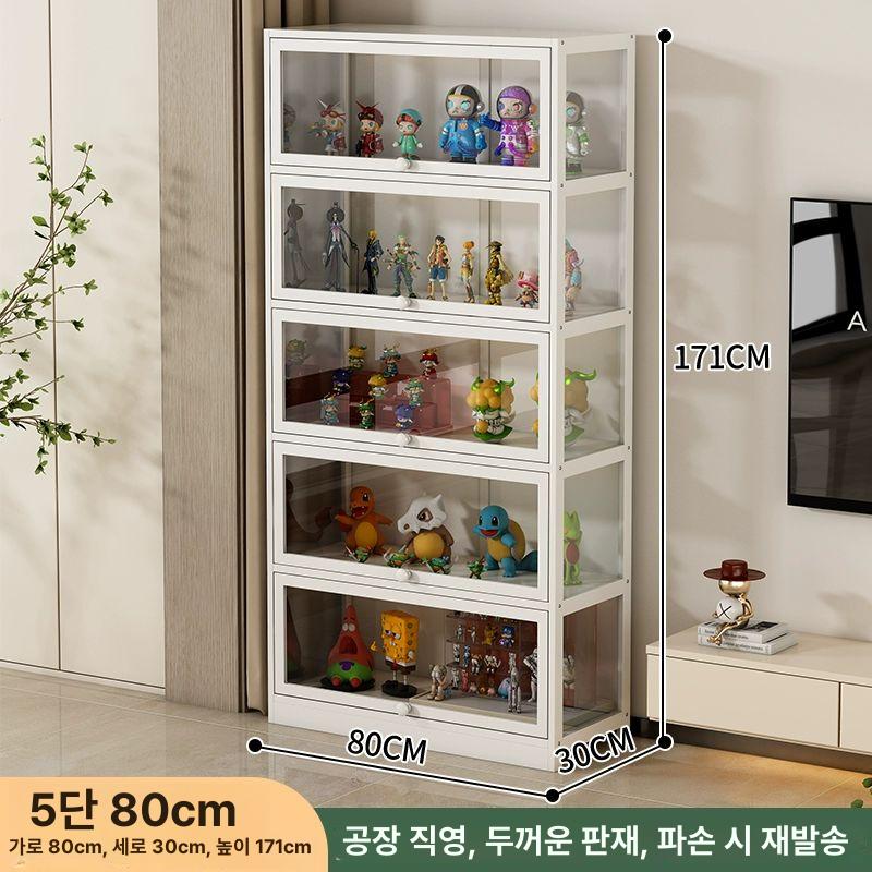 투명 아크릴피규어장식장 디스플레이 조명 전시함 쇼케이스 진열대 계단식 선반 - 상세 이미지 3