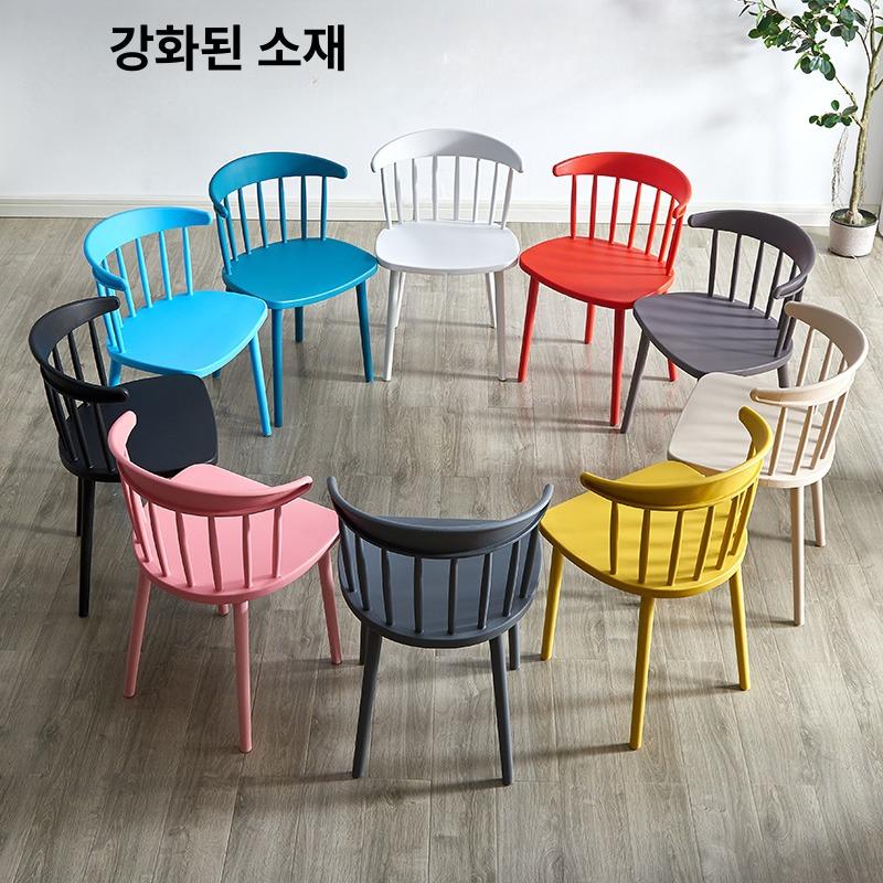 플라스틱 의자 등받이 카페 카페의자 플라스틱체어 스틸 라운지 인테리어 식탁 체어 - 상세 이미지 2
