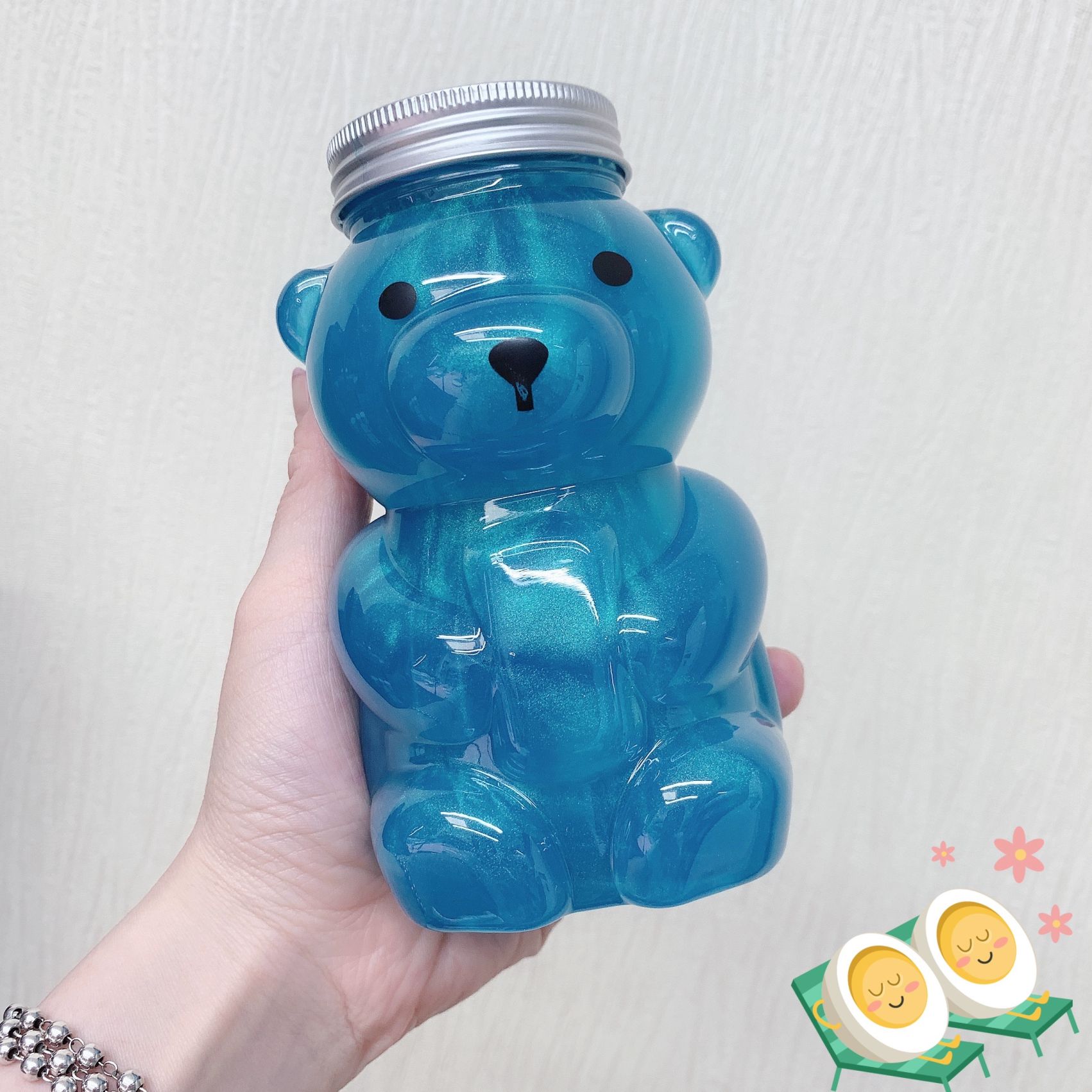 일회용 곰돌이보틀 캐릭터 음료병 밀크티 투명 주스병 일회용곰돌이보틀 공병 음료 컵 병 - 상세 이미지 4