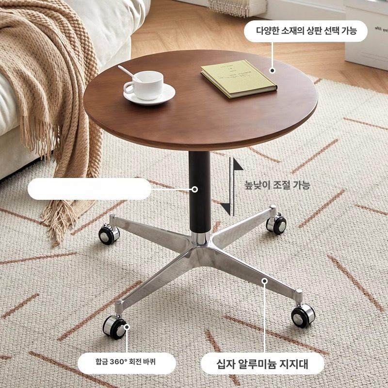 리프트테이블 사이드테이블 이동식 간이 협탁 베드테이블 유압식 서랍 높이조절테이블 - 상세 이미지 3