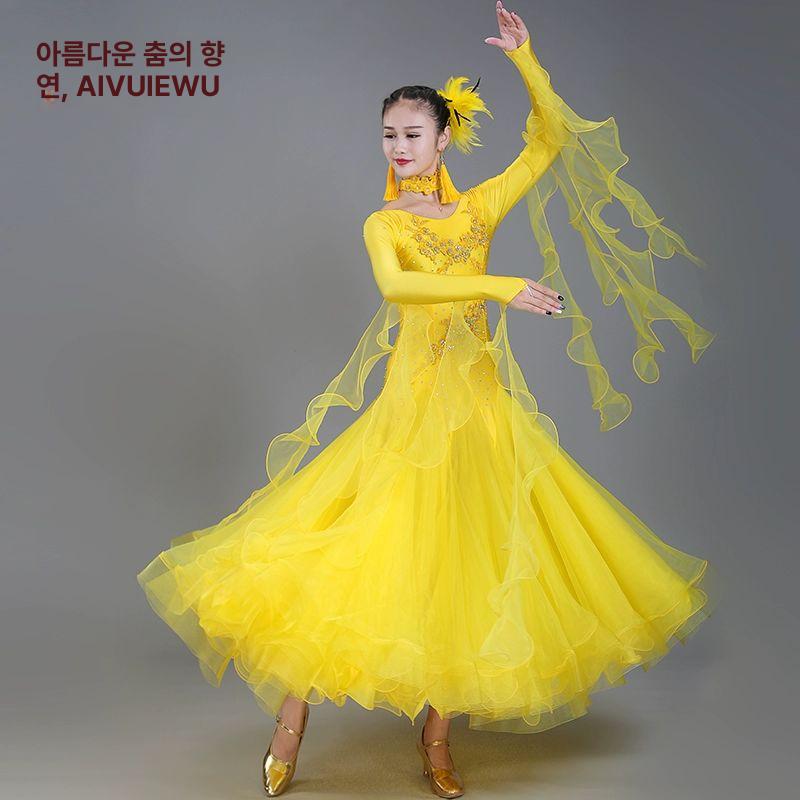 사교 댄스 왈츠 드레스 왈츠복 기장 무용 공연의상 사교댄스 모던댄스복 스포츠댄스 스포츠 - 상세 이미지 4