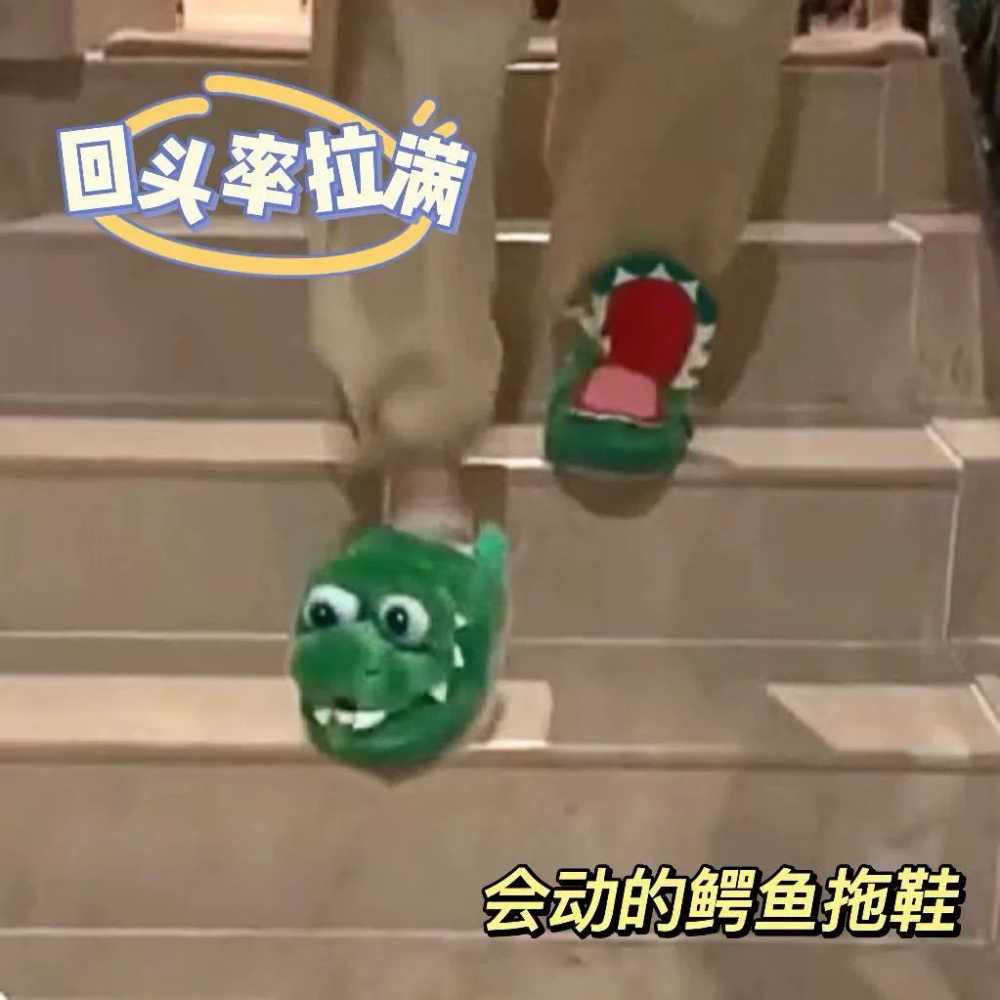 움직이는 입벌리는 털실내화 사무실 올인원 러블리 왕눈이 개구리슬리퍼 특별한 - 상세 이미지 2