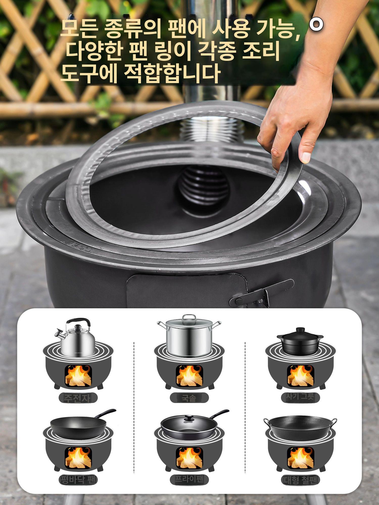 화덕 가마솥 숯불 연탄 난로 전원주택 캠핑 옛날 장작 가정용 드럼통화로 농촌 - 상세 이미지 3