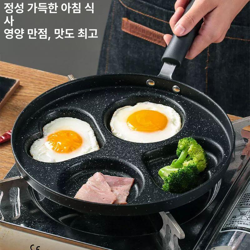 4구 계란후라이팬 인덕션 대형 에그팬 하트모양 계란팬 논스틱 계란요리 프라이팬 - 상세 이미지 2