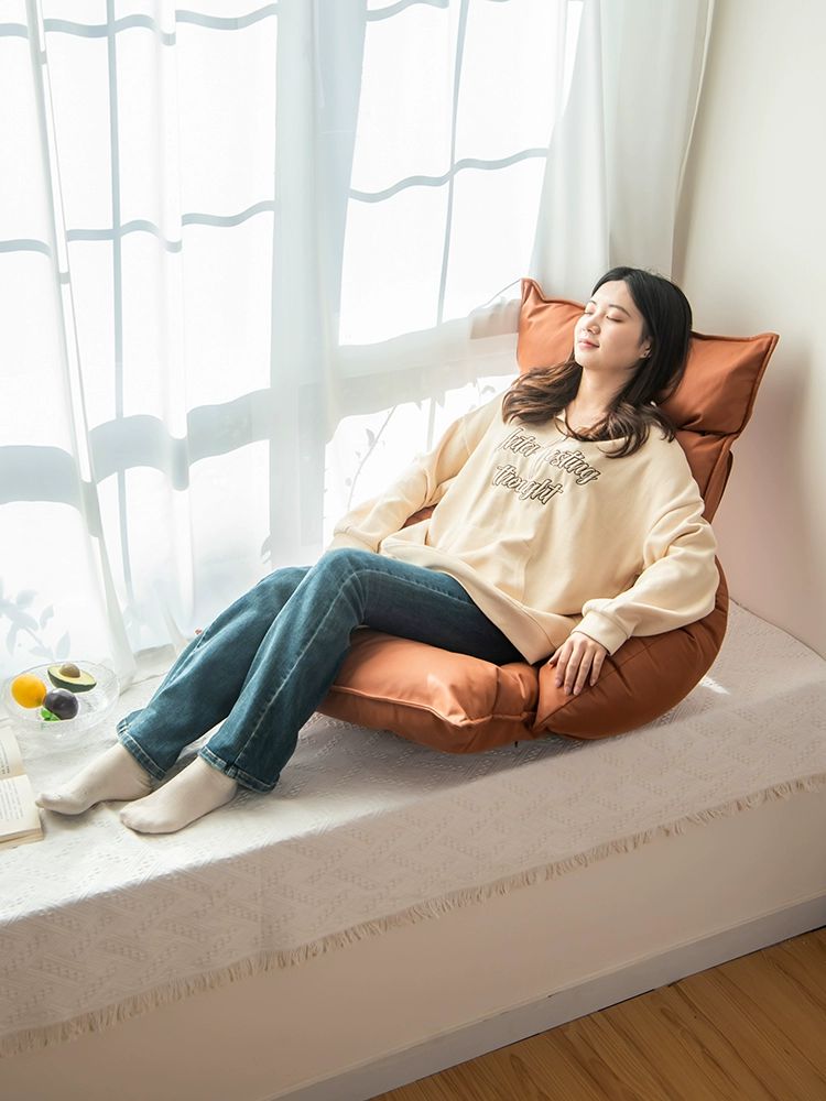 등받이 소파 팔걸이 좌식의자 텍스쳐 쇼파 카라멜오렌지 - 상세 이미지 2