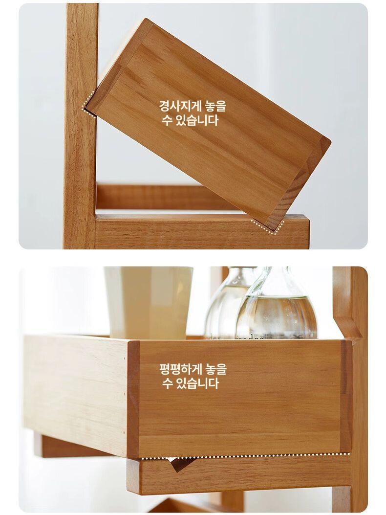 사선 우드선반 원목 거치대 인테리어 스탠딩 진열 벽 디스플레이 정리 베란다 - 상세 이미지 2
