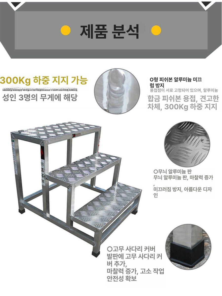 광폭 작업사다리 창고 작업용 비계 계단형 고소작업 간이 계단식 난간사다리 - 상세 이미지 4