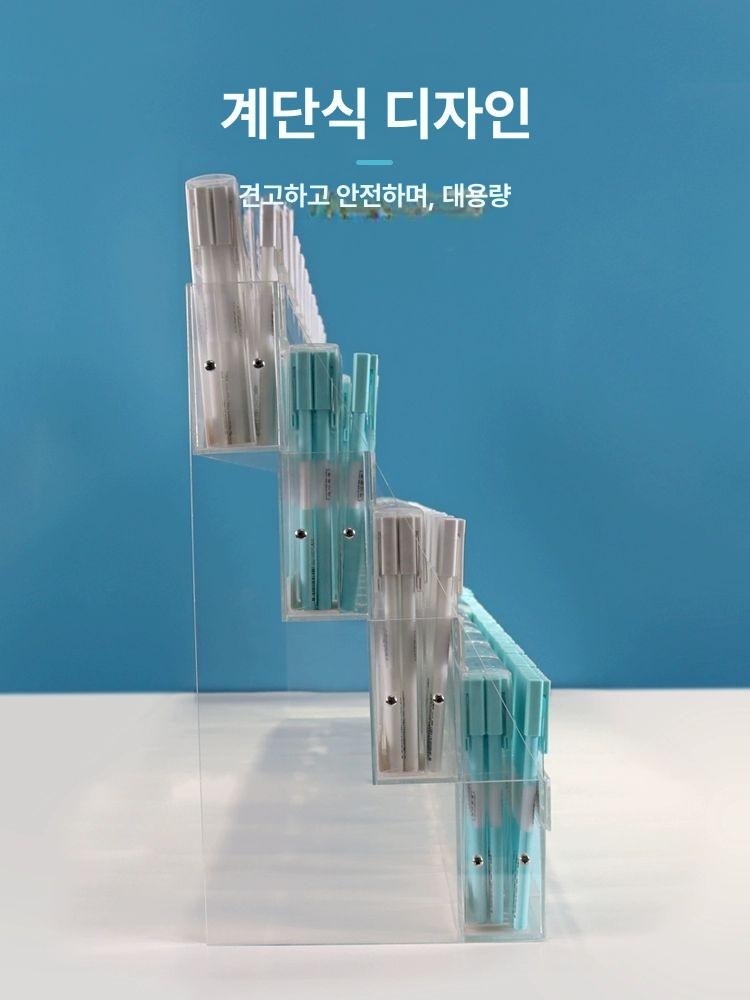 전시대 펜진열대 투명 대형 선반 펜홀더 꽂이 계단식 수납장 상품진열대 판매대 - 상세 이미지 3