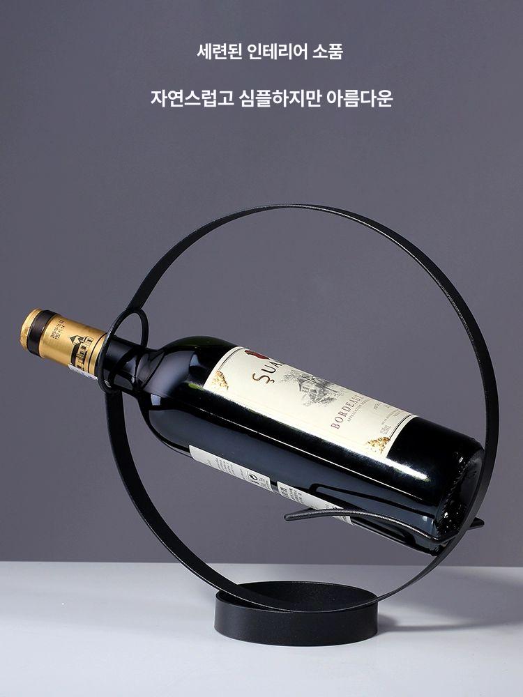 와인 보관 랙 원형 디스플레이 와인병 선반 잔 수납 진열대 거치 - 상세 이미지 2