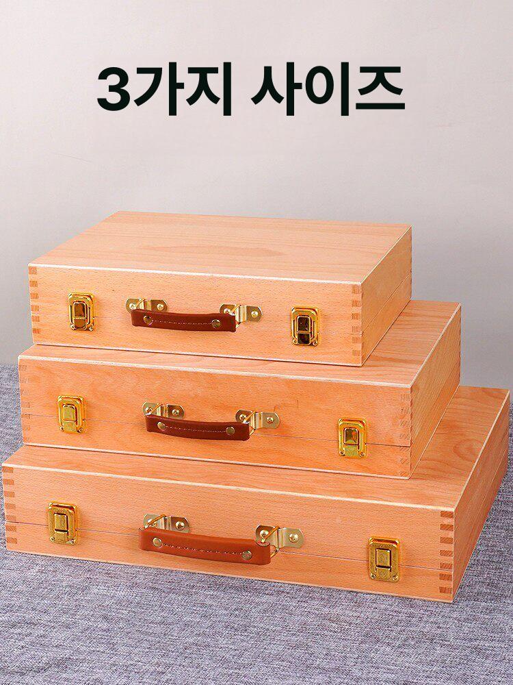 나무 미술도구 상자 화구통 화방 물감 보관함 미술가방 화구박스 화방가방 - 상세 이미지 2