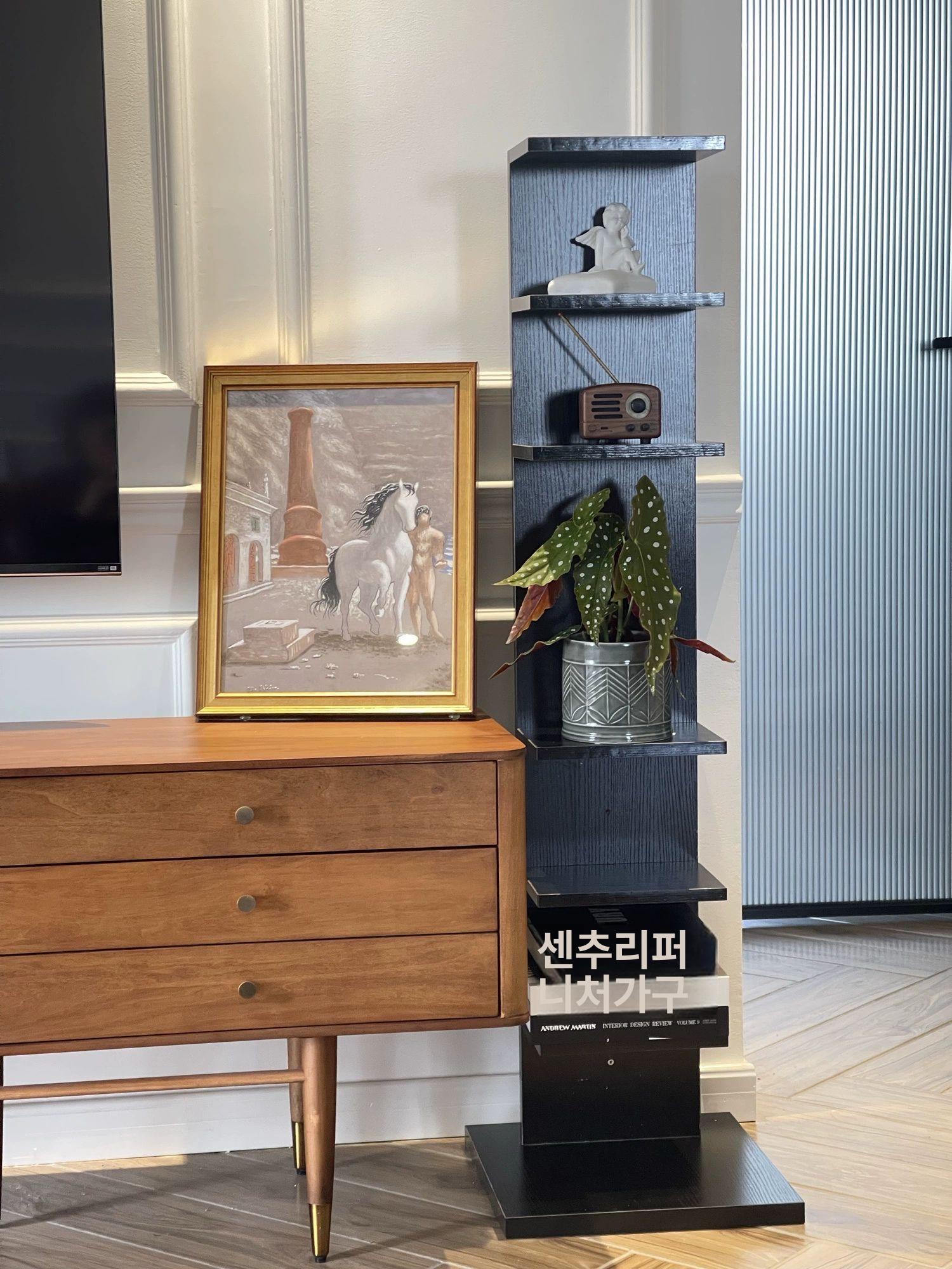 스탠드선반 미니북타워 직립형 거실 수납 스탠딩 책장 서재 벽선반 틈새 북카페 인테리어 - 상세 이미지 2