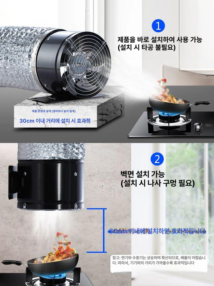 산업용 공장 주방 환기팬 고속배기 벽면환풍기 공조설비 덕트 모터 강력배기 - 상세 이미지 2