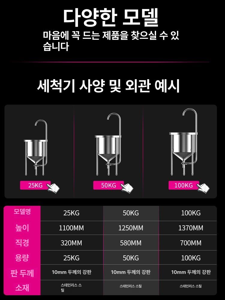 떡집 급식소 세미기 자동 대용량 취사장 씻기 스텐 주방 방앗간 식당 세척 군대 - 상세 이미지 5