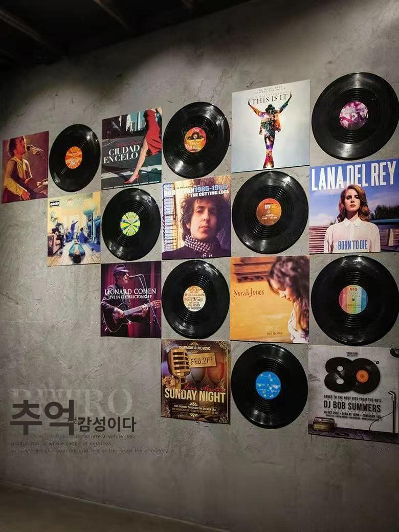 레코드판 벽장식 복고 인테리어 음악 아트 홈데코 감성 빈티지 벽면 포스터 - 상세 이미지 2