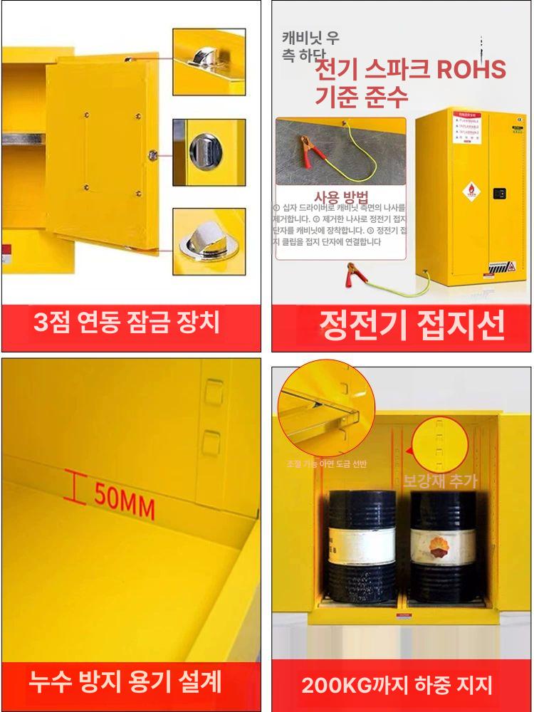 산업용 화학약품 보관장 방폭 캐비닛 안전 수납 슬라이딩 도어 철제 보호함 - 상세 이미지 3
