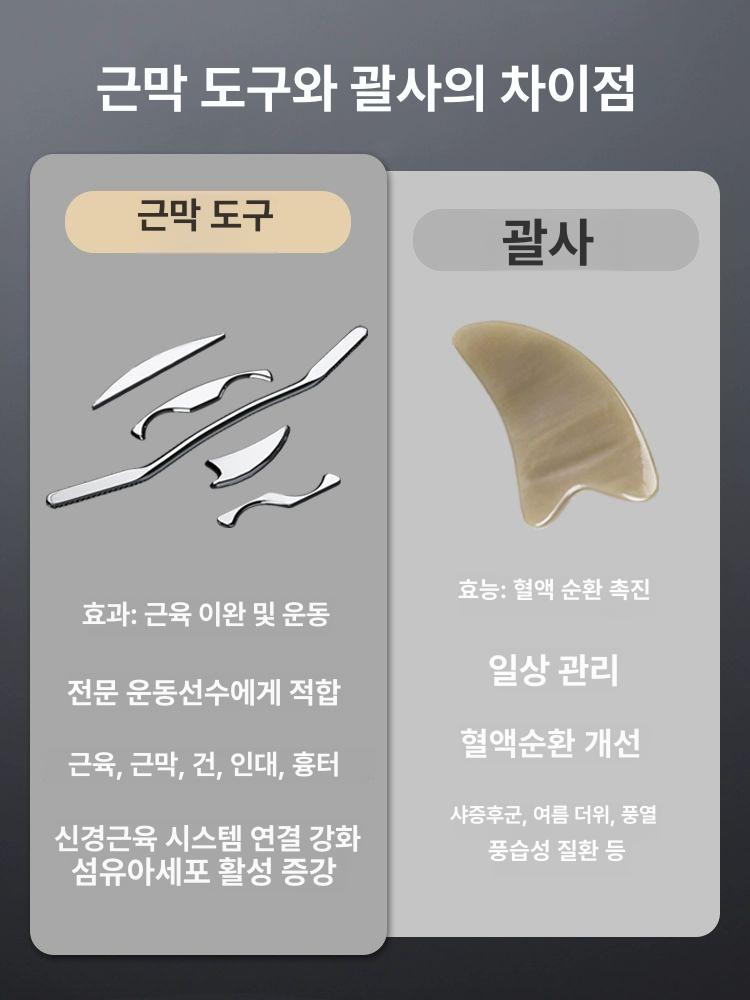 마사지 괄사세트 도수 스트레칭 안마 어깨 필라테스 근막칼 근막이완툴 케어 케이스 - 상세 이미지 2