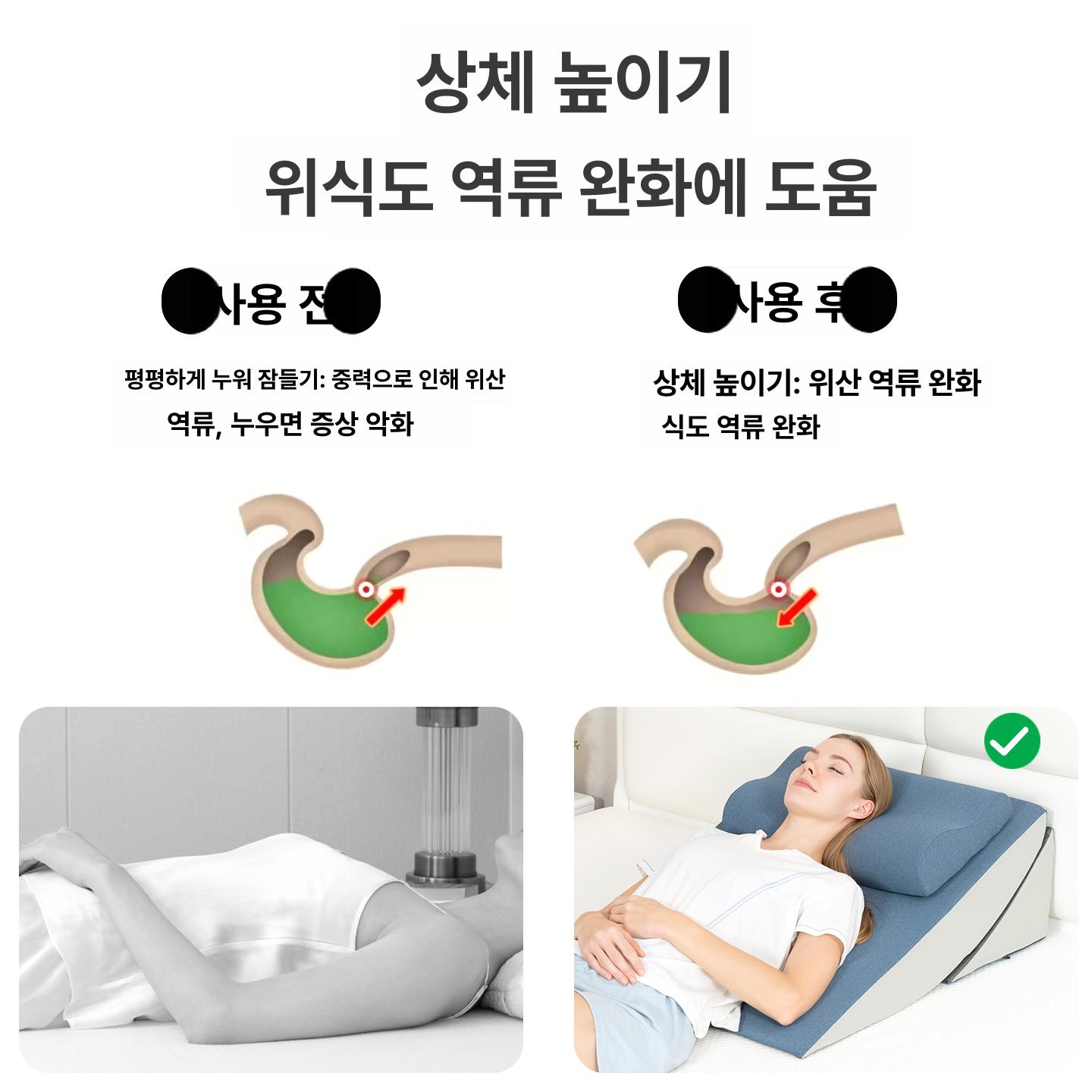 조절식 등받이 쿠션 역류방지 편안한 수면 자세 교정 쿠션 역류방지쿠션 - 상세 이미지 2