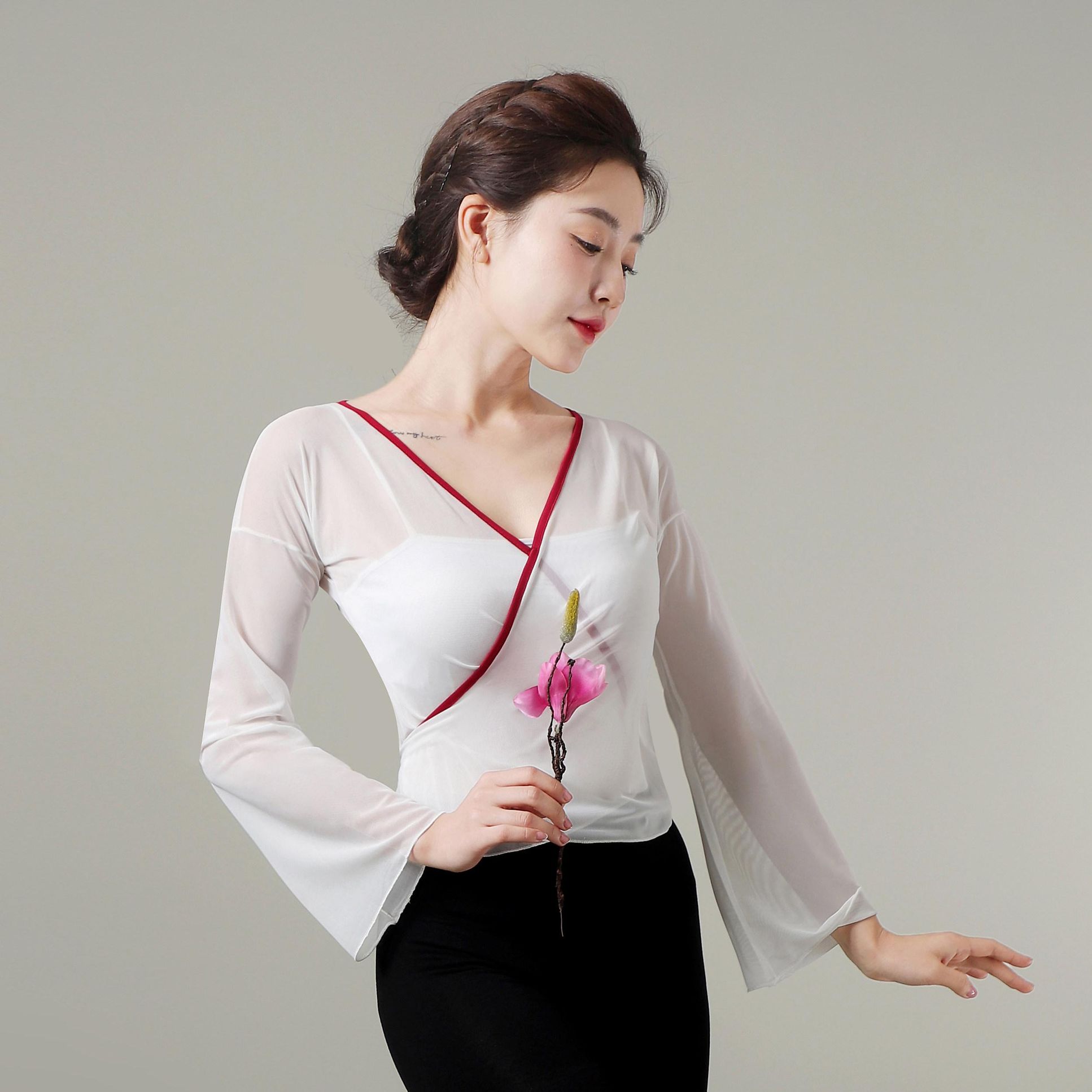 입시 의상 워십복 무용복 연습복 상의 무대 현대 공연복 그라데이션 - 상품 이미지