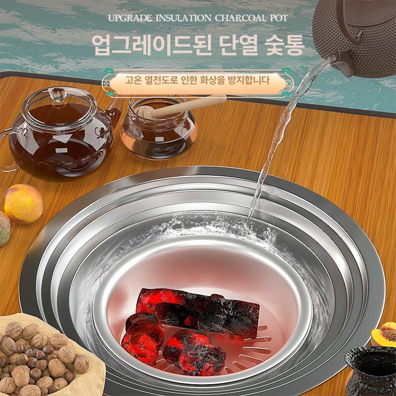 숯불 바베큐테이블 야외 캠핑용 화로테이블 간이 불판 화로대 다기능 철판 그릴망 - 상세 이미지 5