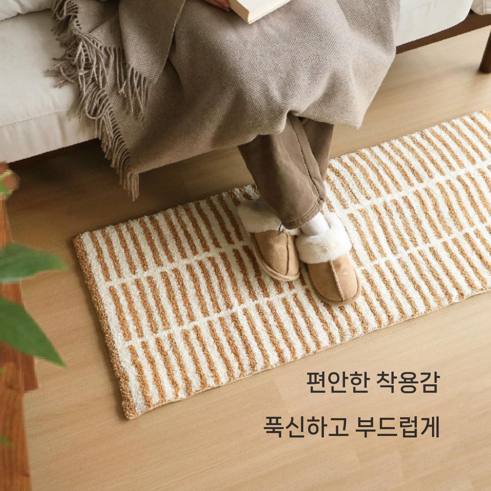 모던 발매트 체크 주방 카펫 욕실 빨아쓰는 매트 논슬립 인테리어 흡수 미끄럼방지 러그 - 상세 이미지 3