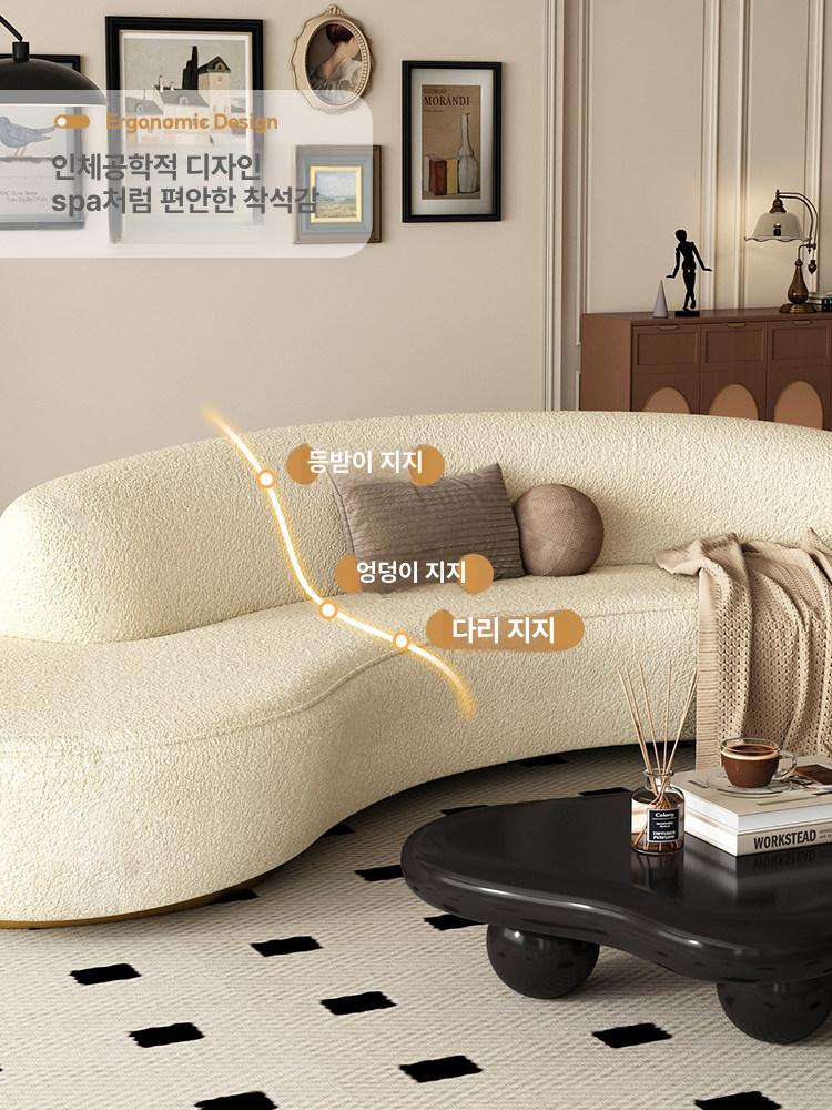 라운드 쇼파 패브릭 호텔 라운드소파 거실 로비 대형 구름 디자인 라운지 가구 클라우드 - 상세 이미지 3