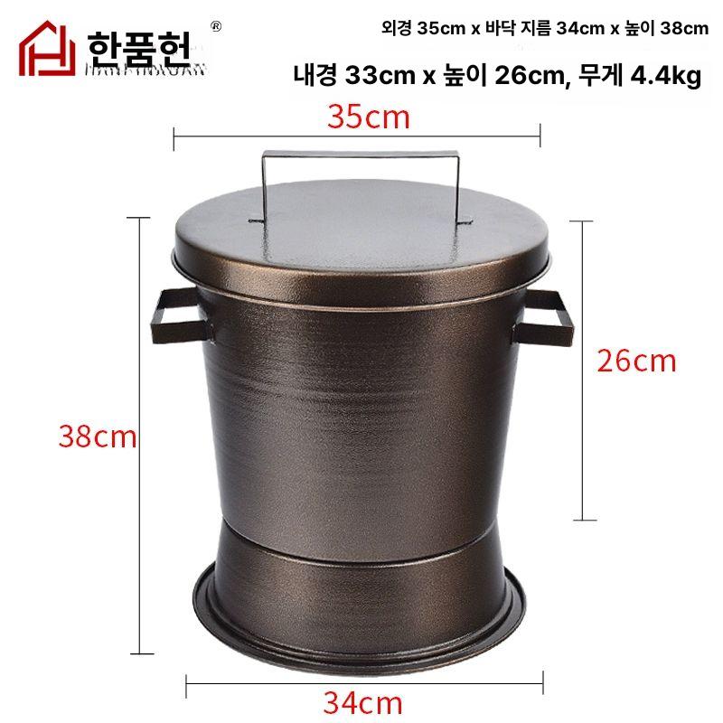 캠핑 숯통 그릴 원형 소화통 석쇠 끄는 보관함 불판 수납 용기 버킷 드럼 숯보관통 - 상세 이미지 3