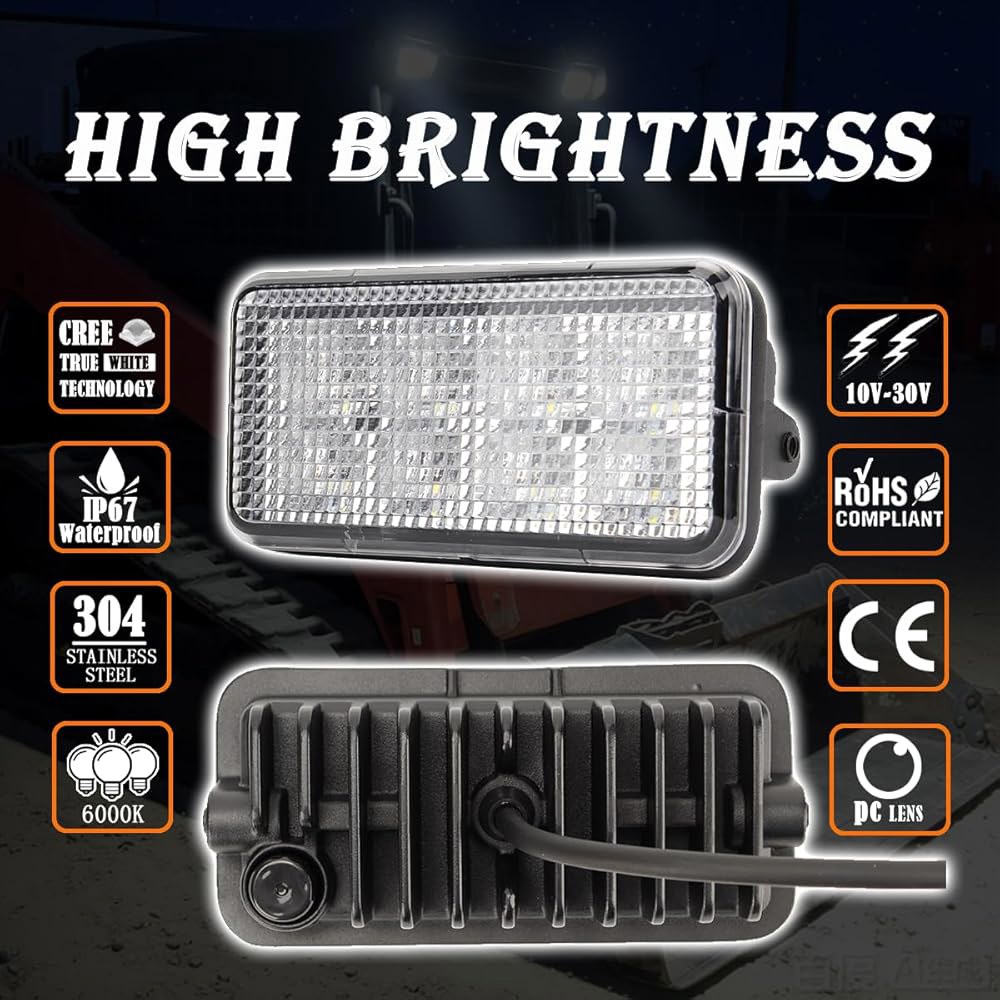 리투왕앰프 40W LED 워크 라이트 헤드라이트 오프로드 라이트, 쿠보타 스키드 스티어 SVL 시리즈 SVL65, SVL75, SVL90, SVL95, OEM NO.V0511-53 - 상세 이미지 2