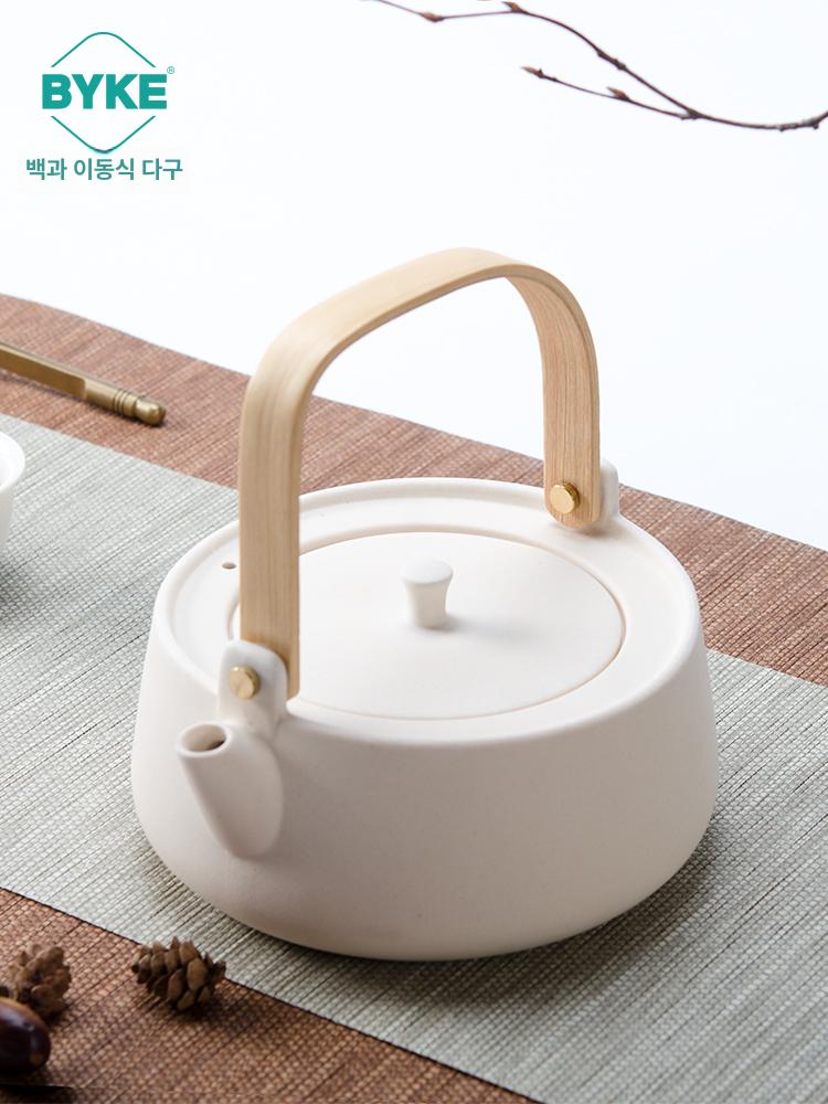 야외 찻주전자 화염 차 여행 무쇠 티포트 티팟 빈티지 찻잔 주철 도자기주전자 화로 - 상세 이미지 5