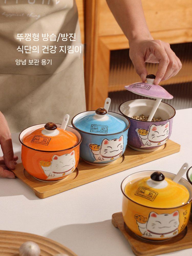 2구 그릇 일식 양념통 세라믹 스시집 널빤지 보관통 호텔 업소용 초생강 일본식 세트 - 상세 이미지 3