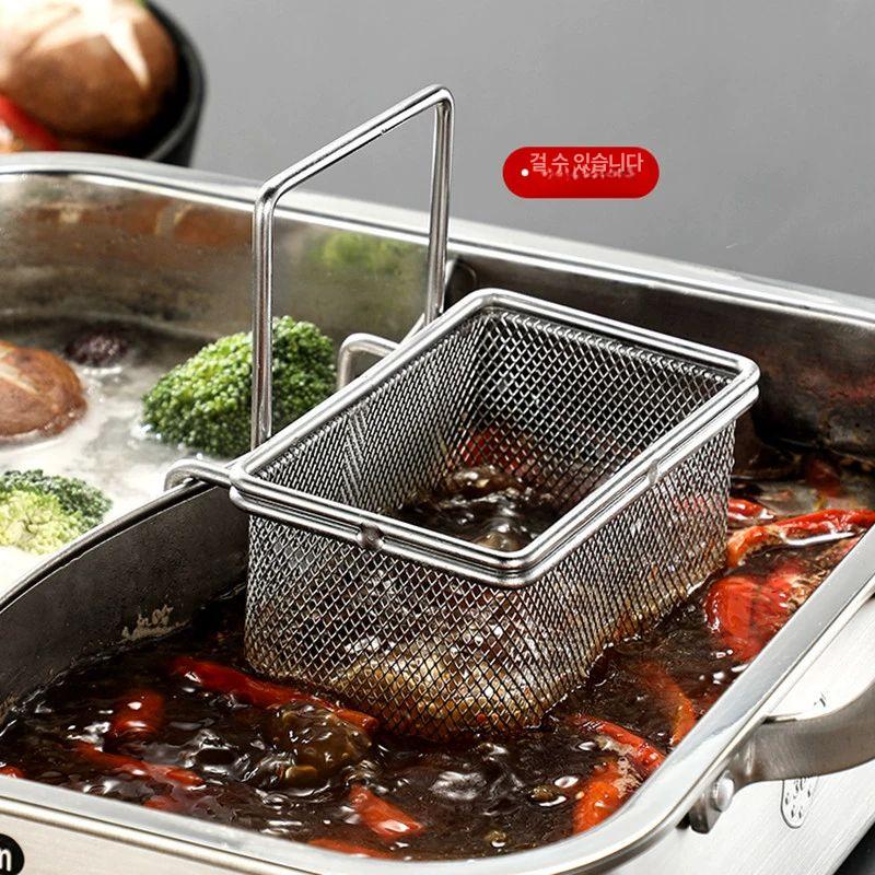 육수망 훠궈거름망 여과망 채반 손잡이 주머니 건지개 건지기 사각 냄비 원통 다시망 - 상세 이미지 2