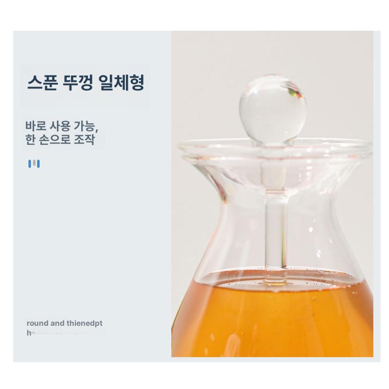 투명유리 꿀단지 용기 막대 교반봉 벌꿀병 소분 허니병 향신료 - 상세 이미지 4